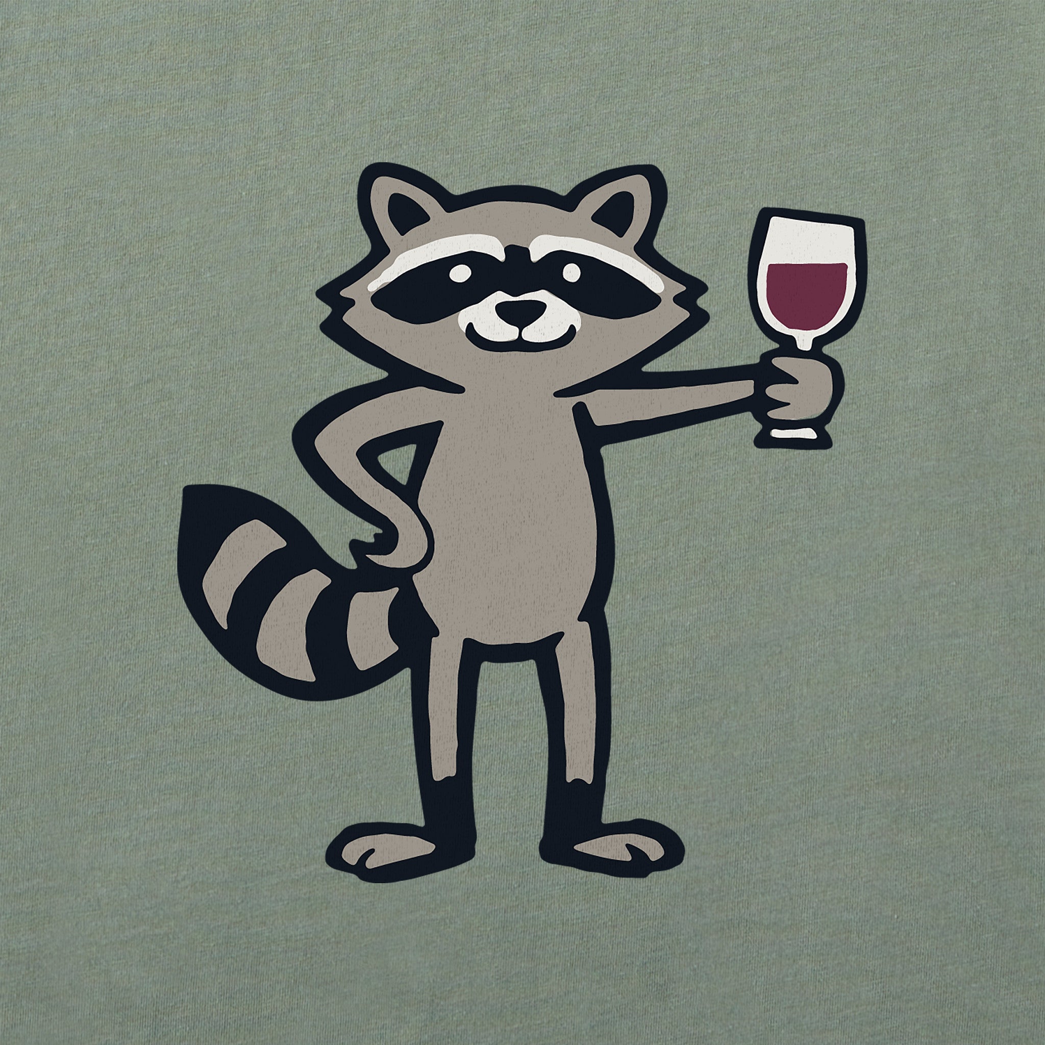 Men's Raccoon Wine Short Sleeve Crusher Tee