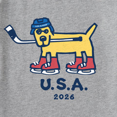 Men's Rocket Hockey Gold 2026 Short Sleeve Crusher Tee