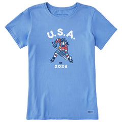 Women's Jackie Hockey Gold 2026 Short Sleeve Crusher Tee