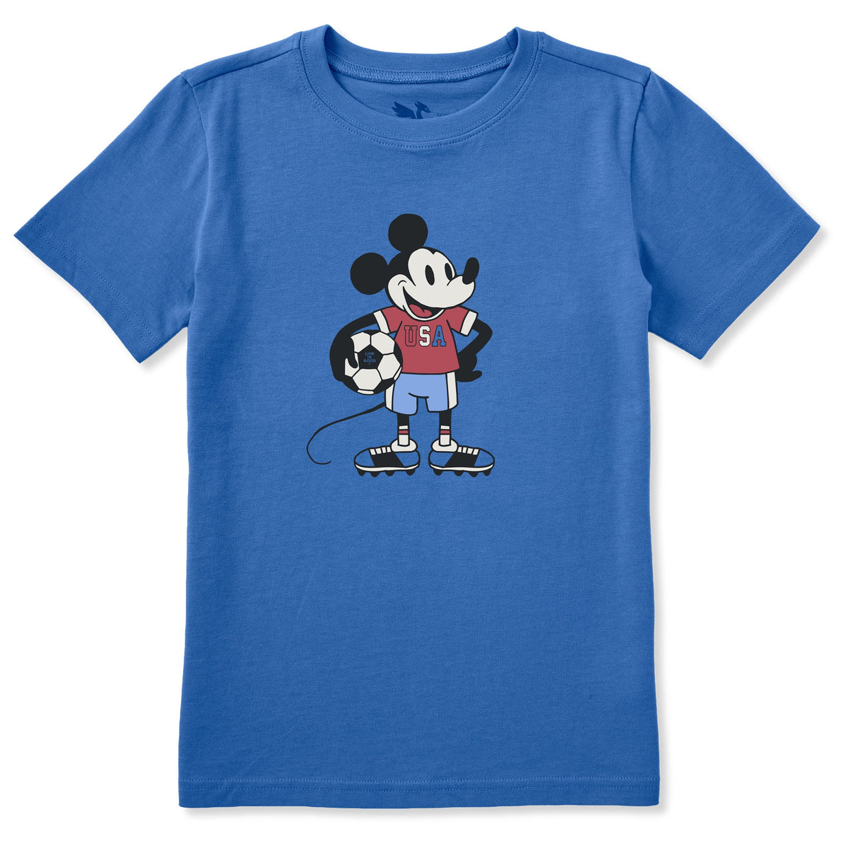 Kids Steamboat Willie USA Soccer Short Sleeve Crusher Tee