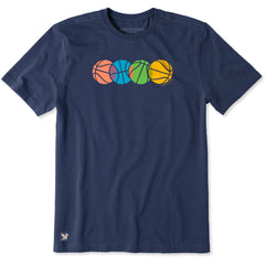 Men's Four Basketballs Short Sleeve Crusher Tee