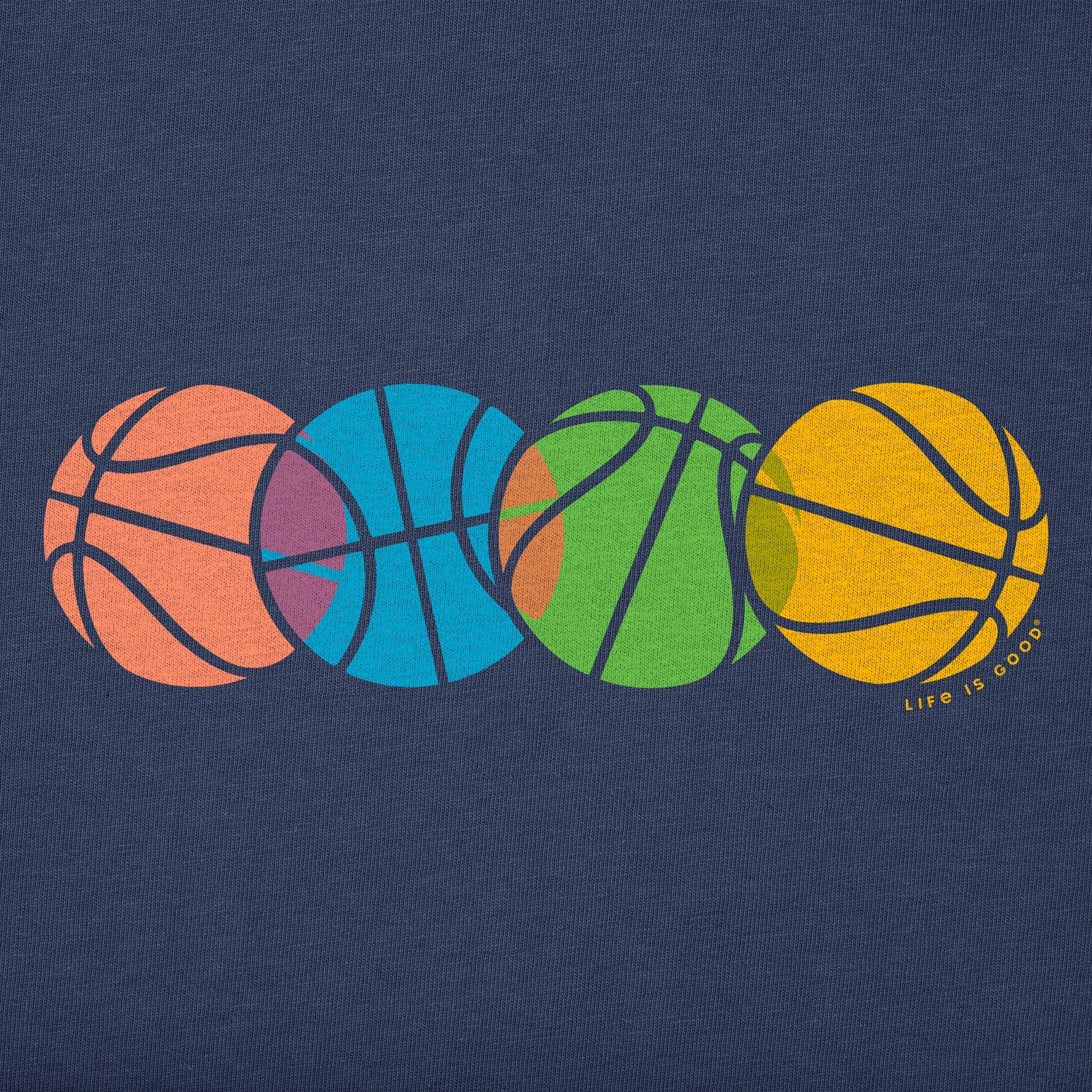 Men's Four Basketballs Short Sleeve Crusher Tee