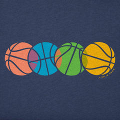 Men's Four Basketballs Short Sleeve Crusher Tee