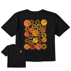 Women's Floral Basketball Medley Short Sleeve Crusher Boxy Tee