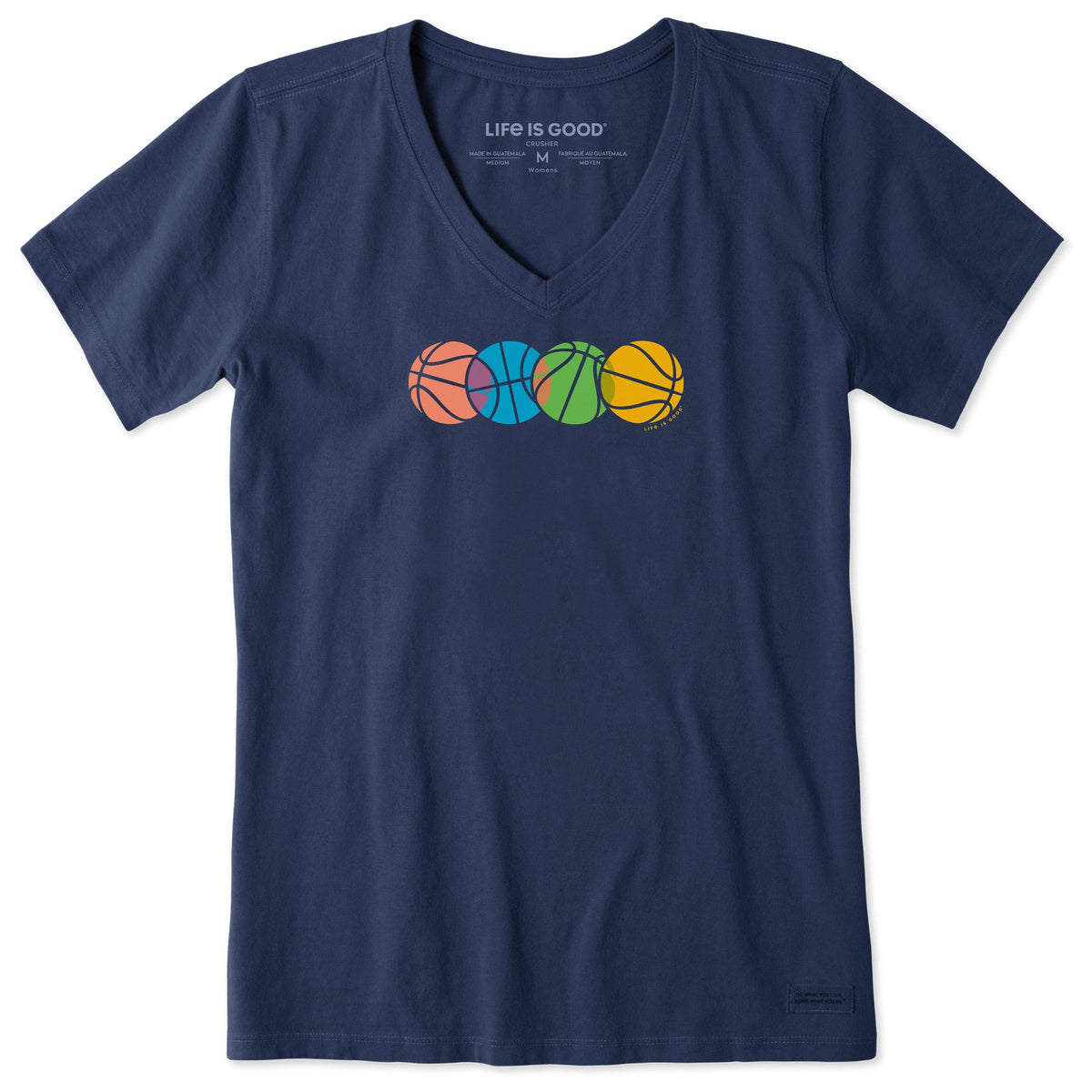 Women's Four Basketballs Short Sleeve Crusher Vee