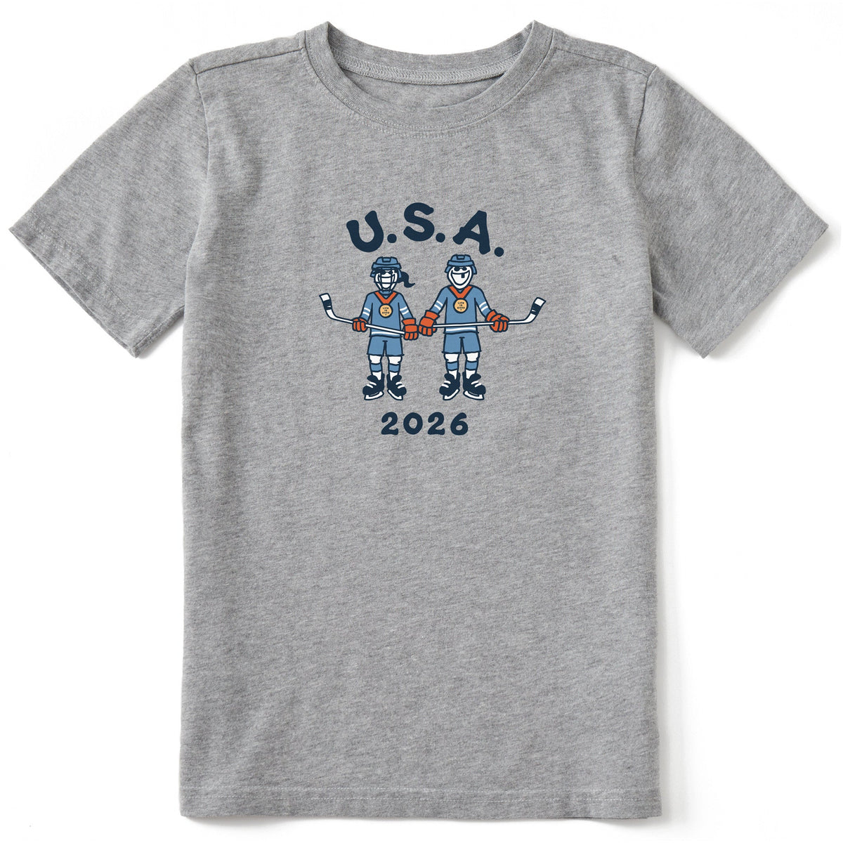Kids Jake and Jackie Hockey Short Sleeve Crusher Tee