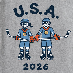 Kids Jake and Jackie Hockey Short Sleeve Crusher Tee