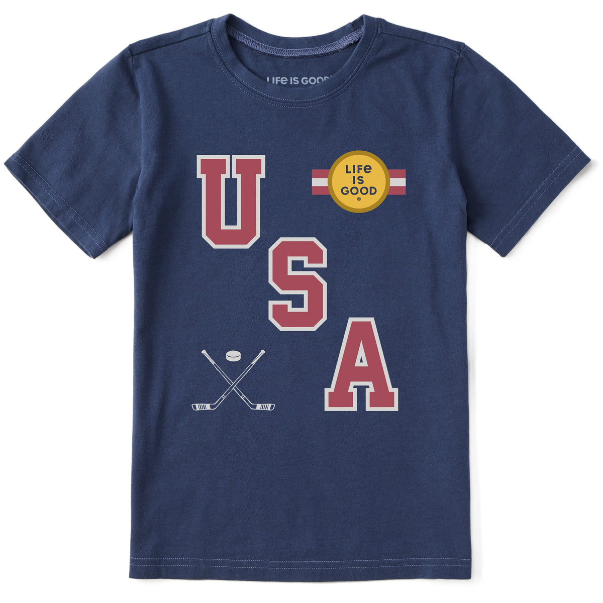 Kids USA Hockey Gold Short Sleeve Crusher Tee