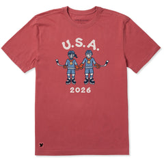 Men's Jake and Jackie Hockey Short Sleeve Crusher Tee