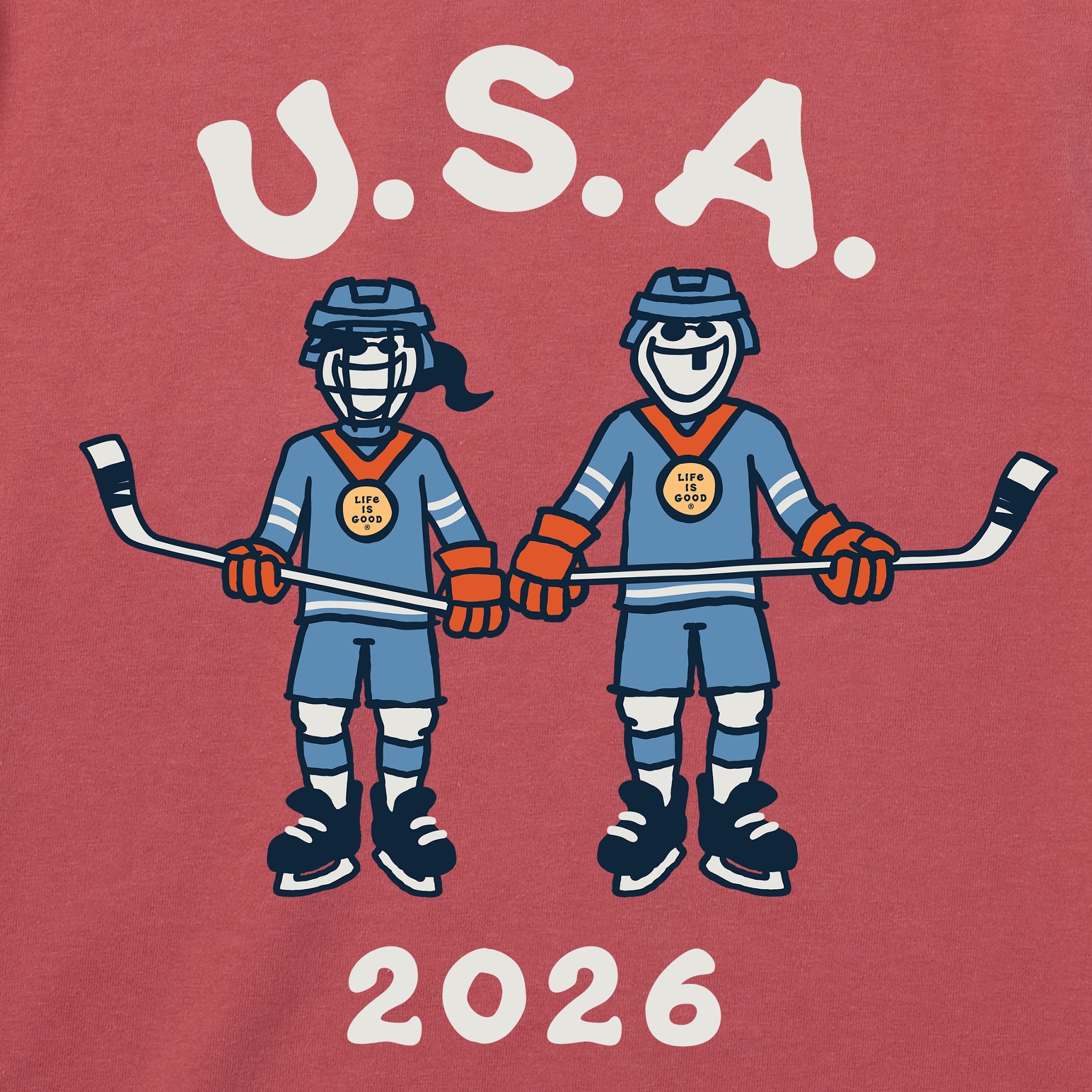 Men's Jake and Jackie Hockey Short Sleeve Crusher Tee