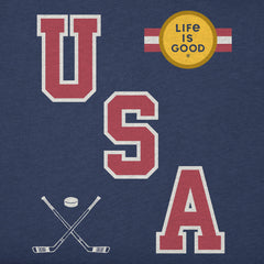 Men's USA Hockey Gold Long Sleeve Crusher Tee