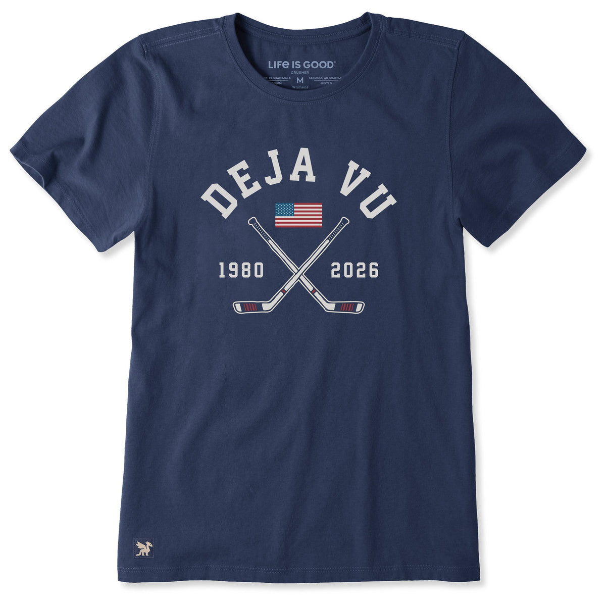 Women's Deja Vu Hockey Stick Cross Short Sleeve Crusher Tee