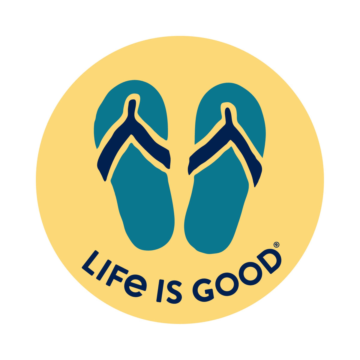 Flip Flops 4" Circle Sticker