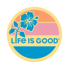 Hibiscus Sun 4" Circle Sticker