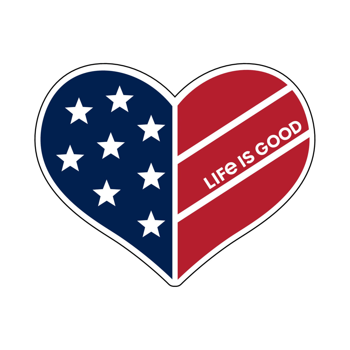Flag Heart Small Die Cut Decal