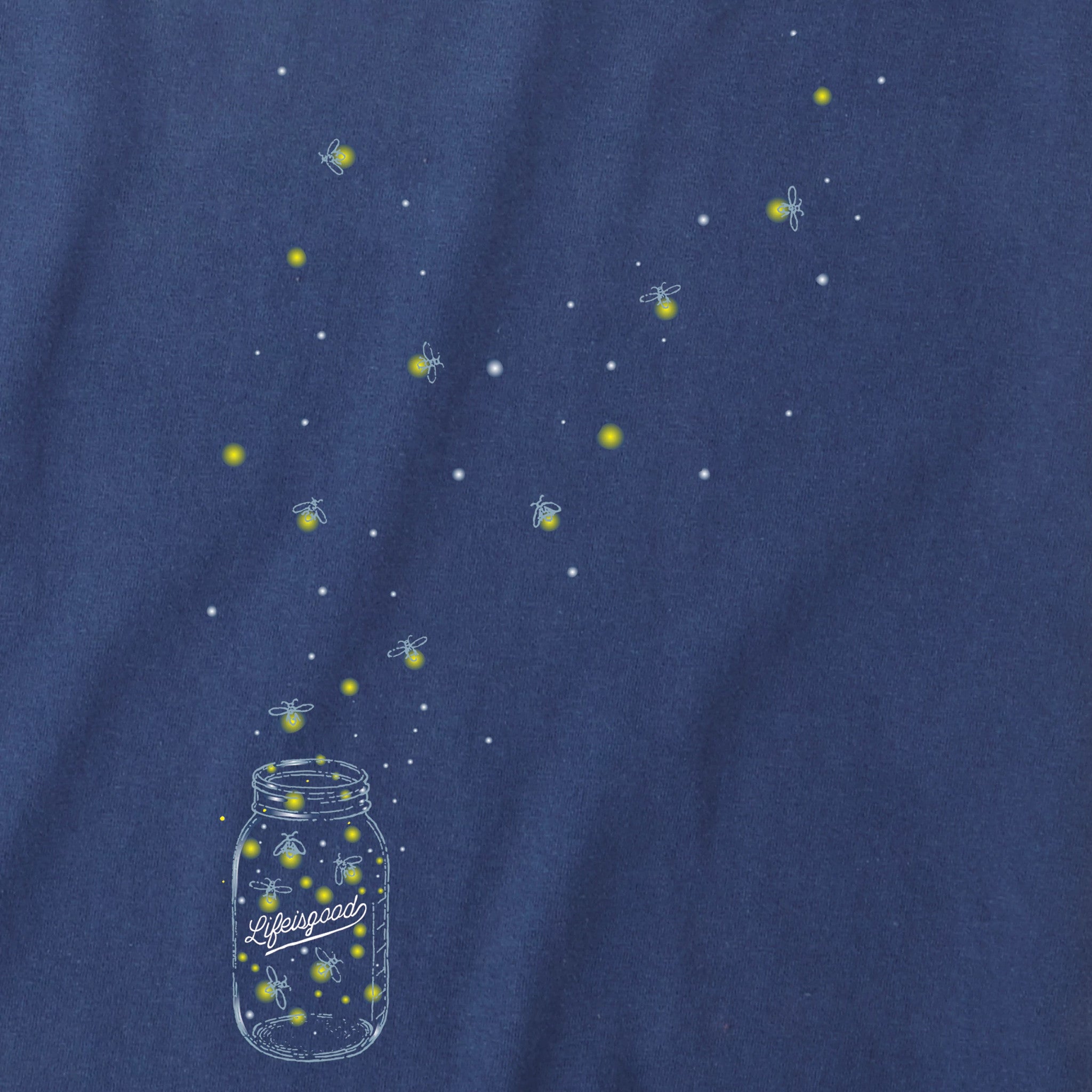 Women's Floating Fireflies Jar Short Sleeve Crusher Vee
