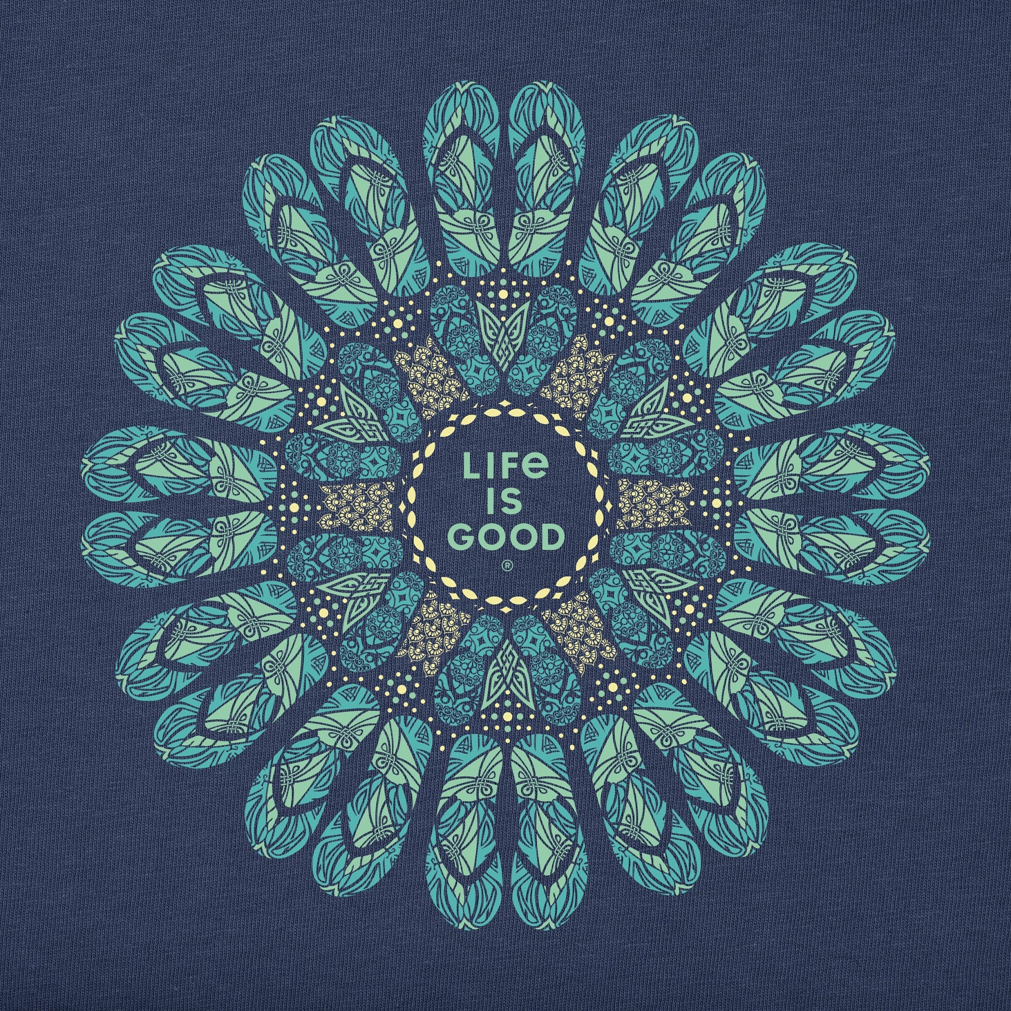 Women's Flip Flop Mandala Short Sleeve Crusher Vee