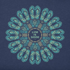 Women's Flip Flop Mandala Short Sleeve Crusher Vee