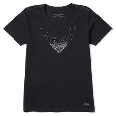 Women's Heart of Hearts Short Sleeve Crusher Vee