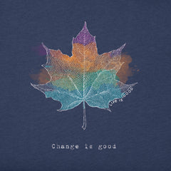 Women's Change Leaf Engraved Long Sleeve Crusher Vee