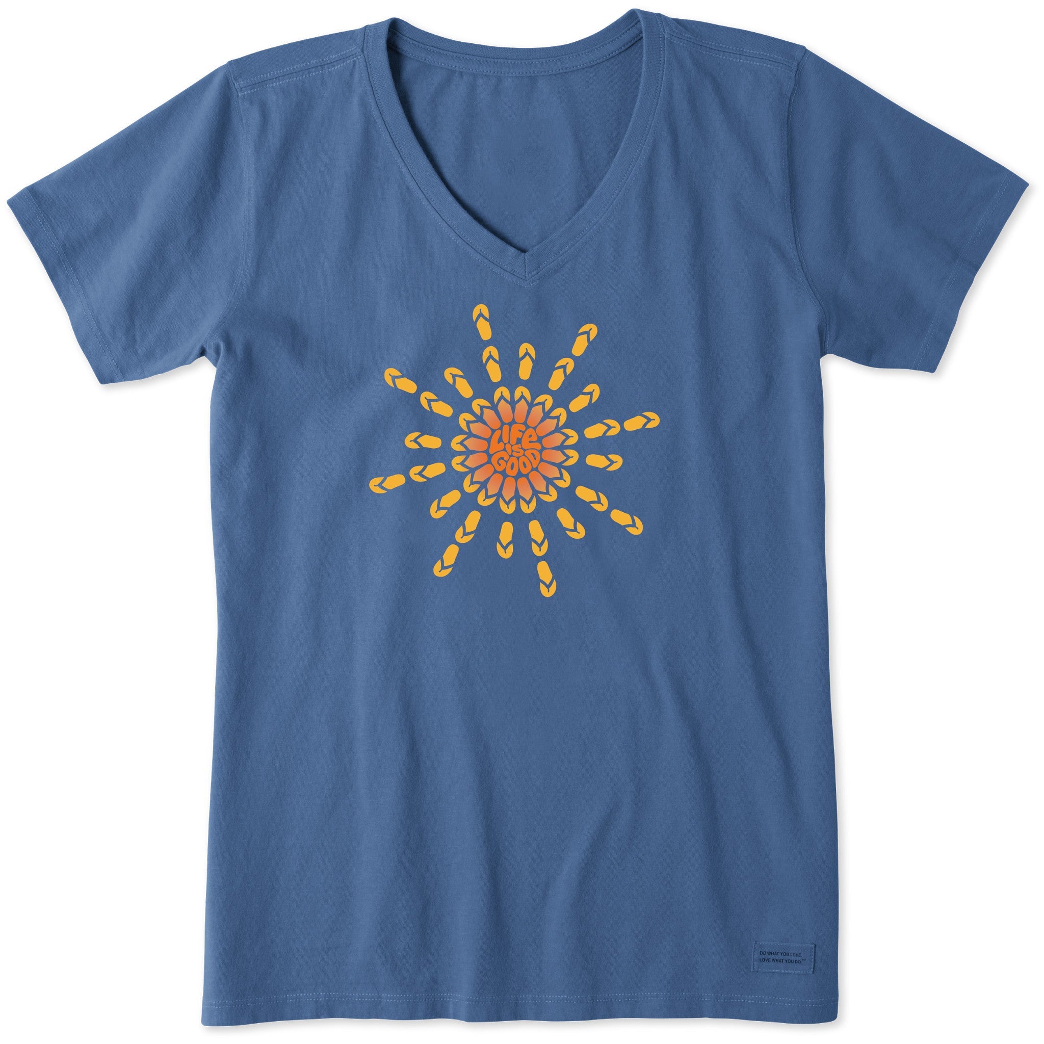 Women's Flip Flop Sun Short Sleeve Crusher Vee