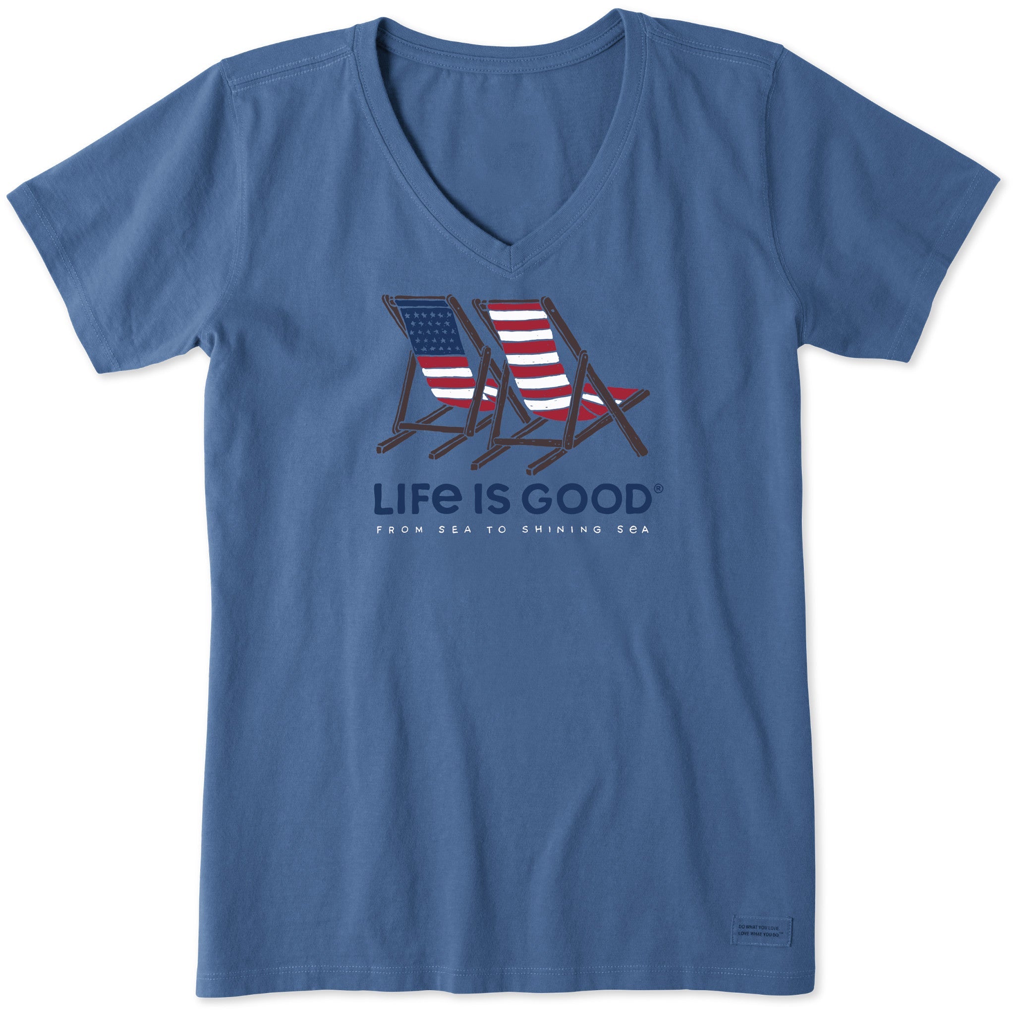 Women's Americana Beach Chairs Short Sleeve Crusher Vee
