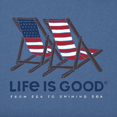 Women's Americana Beach Chairs Short Sleeve Crusher Vee