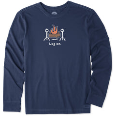 Men's Log On Long Sleeve Crusher Tee
