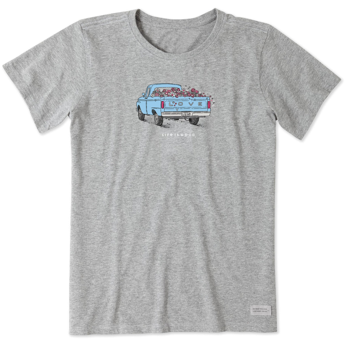 Women's Flower Pickup Truck Short Sleeve Crusher Tee