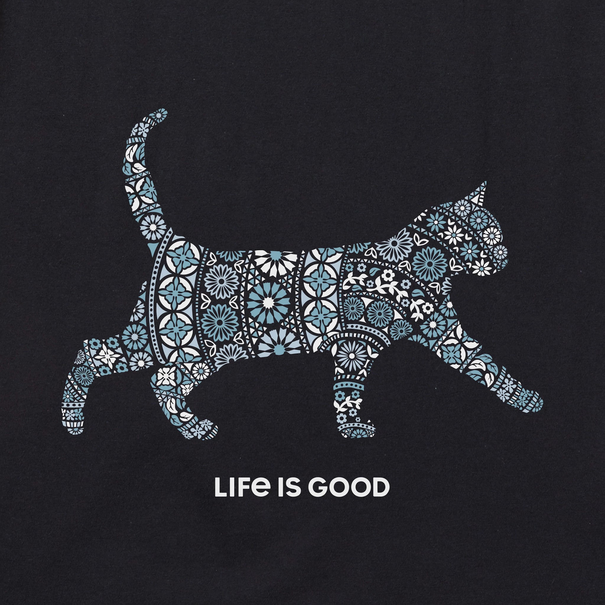 Women's Cat Mosaic Short Sleeve Crusher Vee