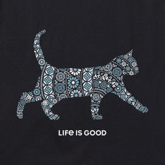 Women's Cat Mosaic Short Sleeve Crusher Vee