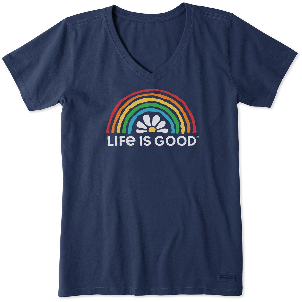 Women's Daisy Rainbow Short Sleeve Crusher Vee