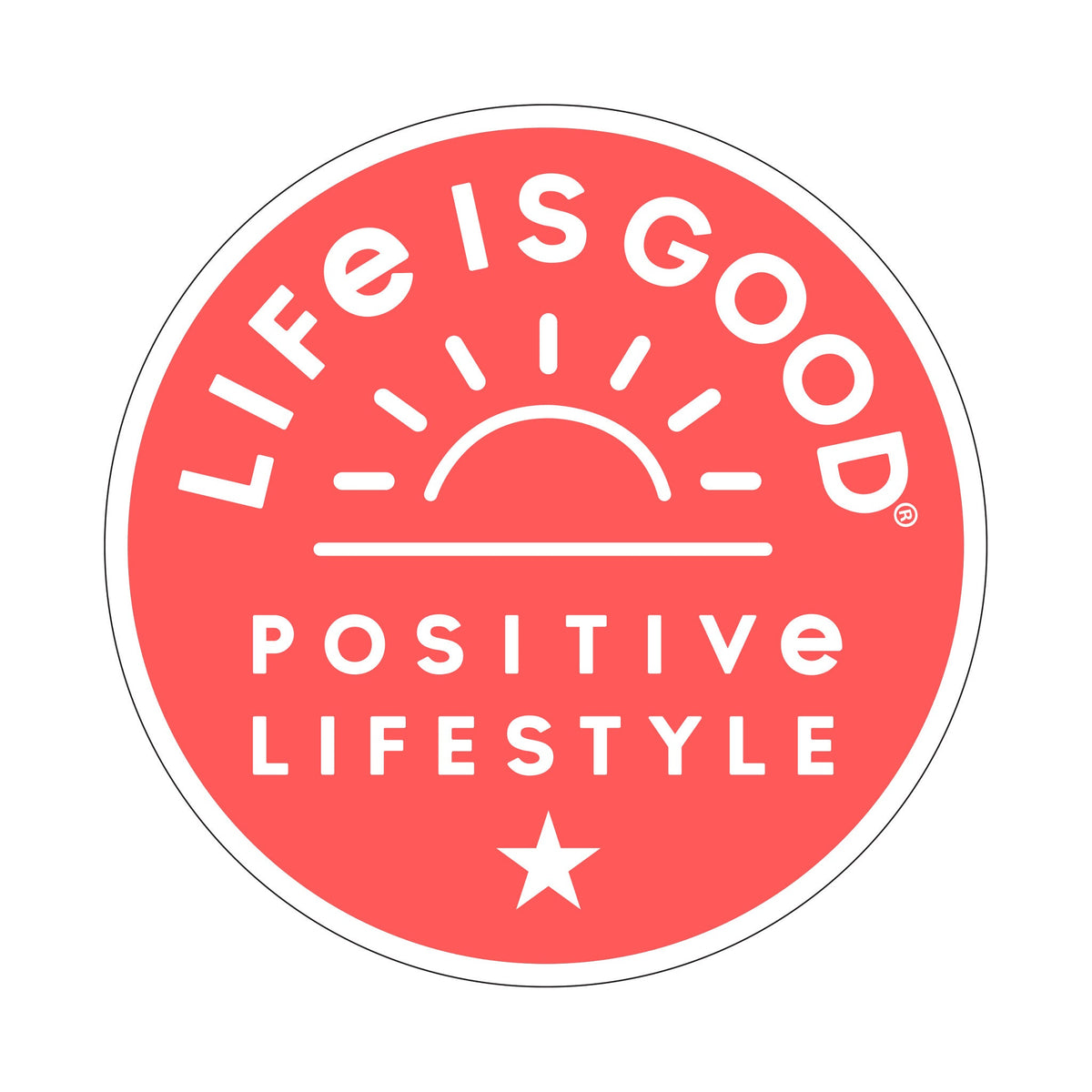 Positive Rising Sun 4" Circle Sticker