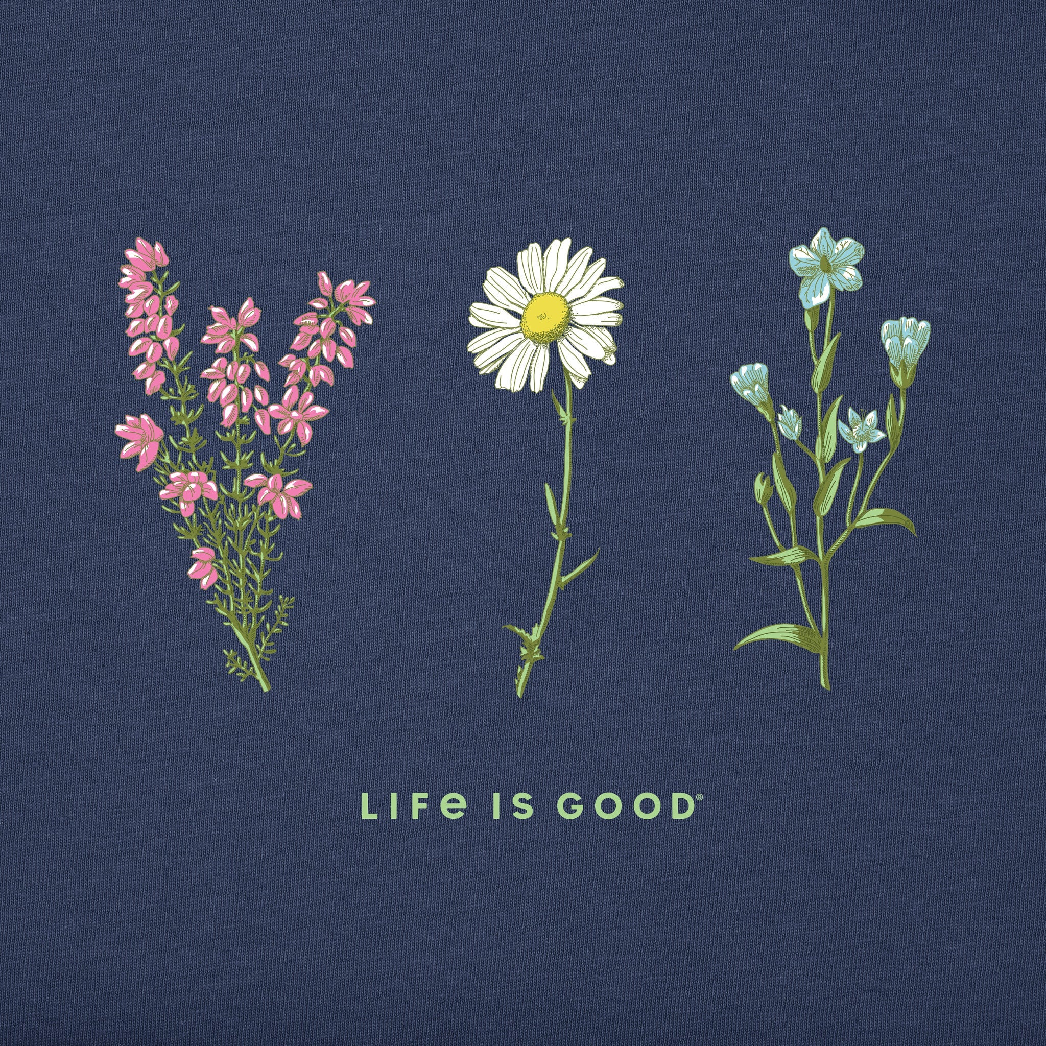 Women's Detailed Wildflowers Long Sleeve Crusher Tee