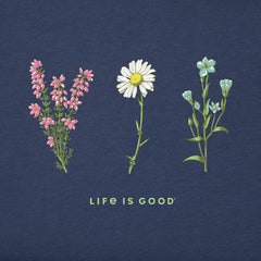 Women's Detailed Wildflowers Long Sleeve Crusher Tee