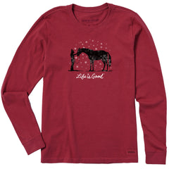 Women's Holiday Horse Long Sleeve Crusher Tee