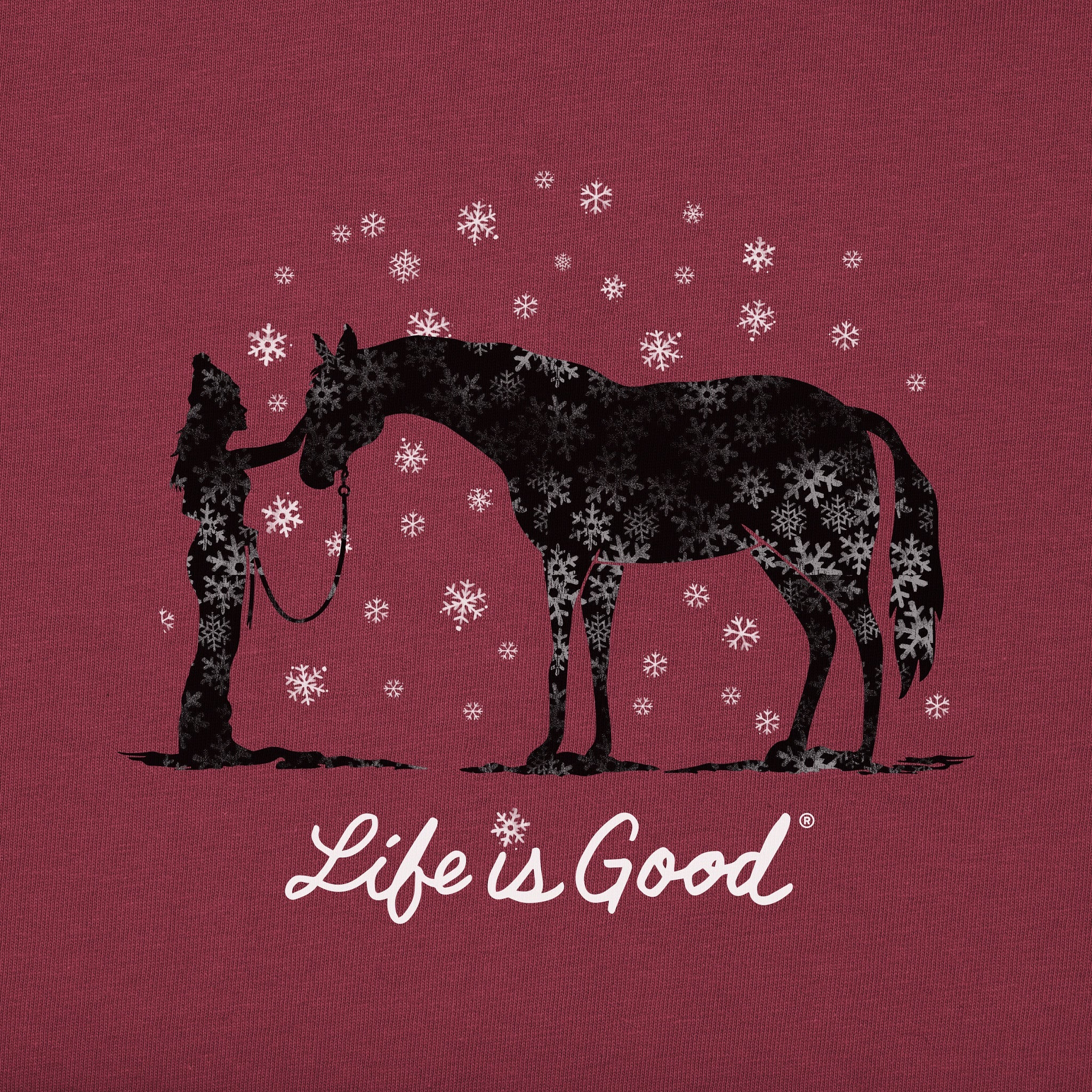 Women's Holiday Horse Long Sleeve Crusher Tee