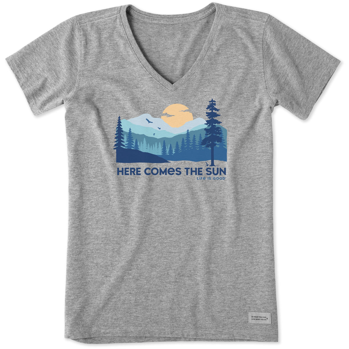 Women's Here Comes the Sun Evergreens Short Sleeve Crusher Vee