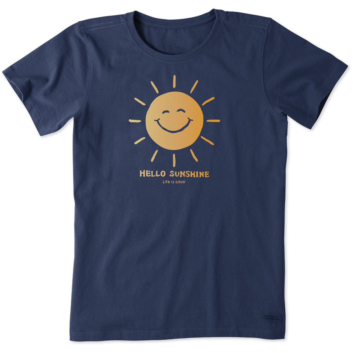 Women's Hello Sunshine Smiling Sun Short Sleeve Crusher Tee