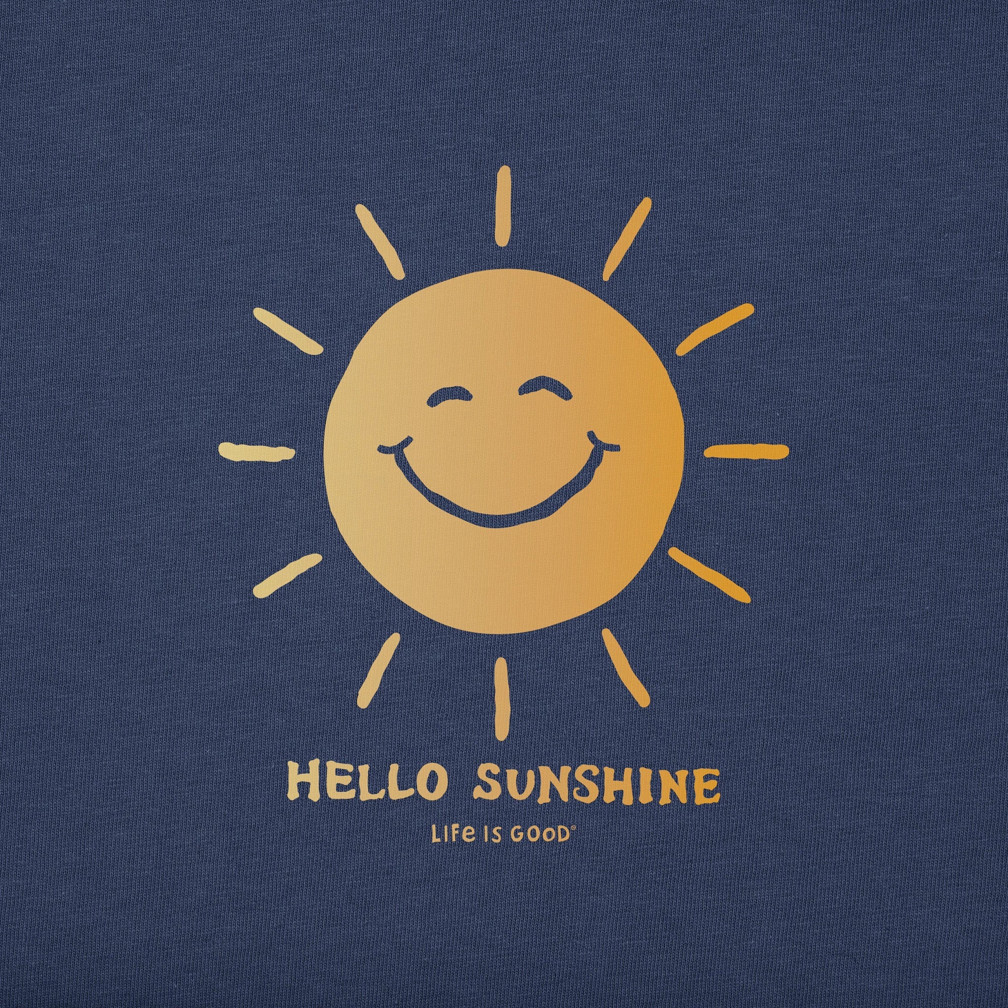 Women's Hello Sunshine Smiling Sun Short Sleeve Crusher Tee
