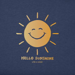 Women's Hello Sunshine Smiling Sun Short Sleeve Crusher Tee