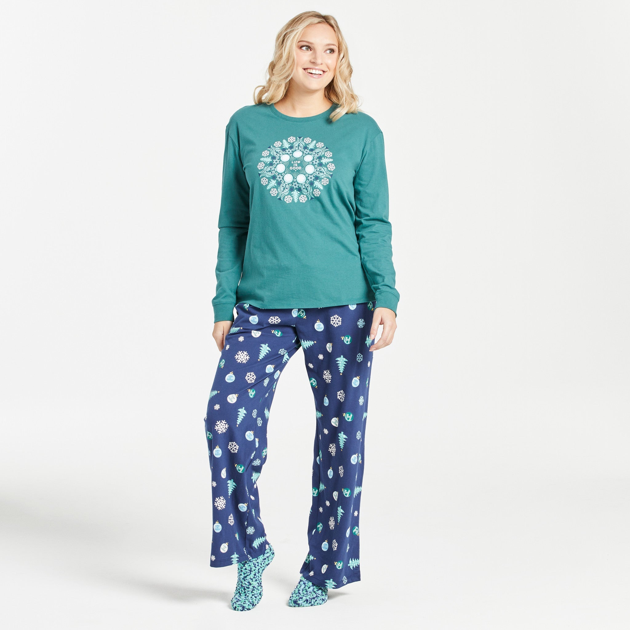 Women's Holiday Tree Pattern Snuggle Up Sleep Pant