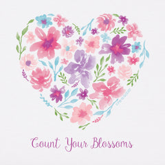 Women's Count Your Blossoms Heart Short Sleeve Crusher Vee