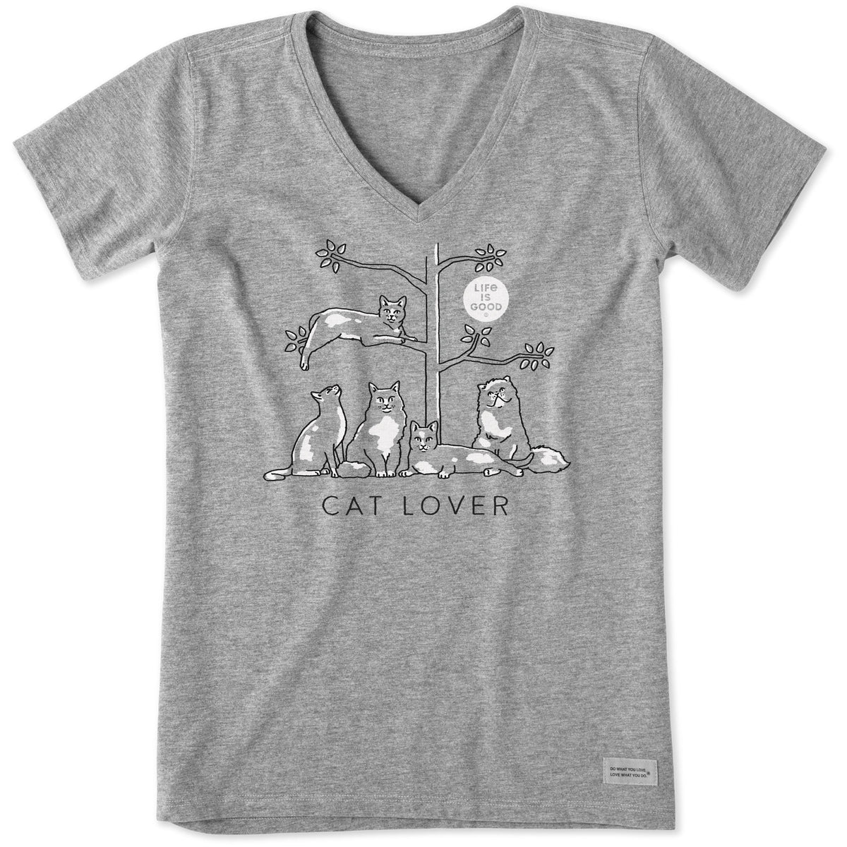 Women's Cat Lover Short Sleeve Crusher Vee