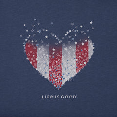 Women's Heart Stars and Stripes Short Sleeve Tee