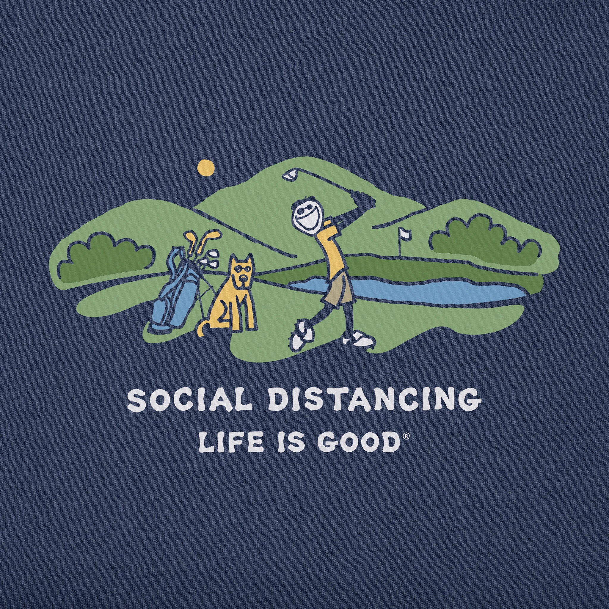 Mens Social Distancing Golf Short Sleeve Crusher Tee