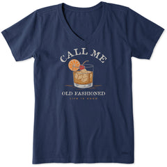 Women's Call Me Old Fashioned Short Sleeve Crusher Vee