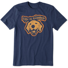 Men's Life is Golden Smile Short Sleeve Crusher Tee