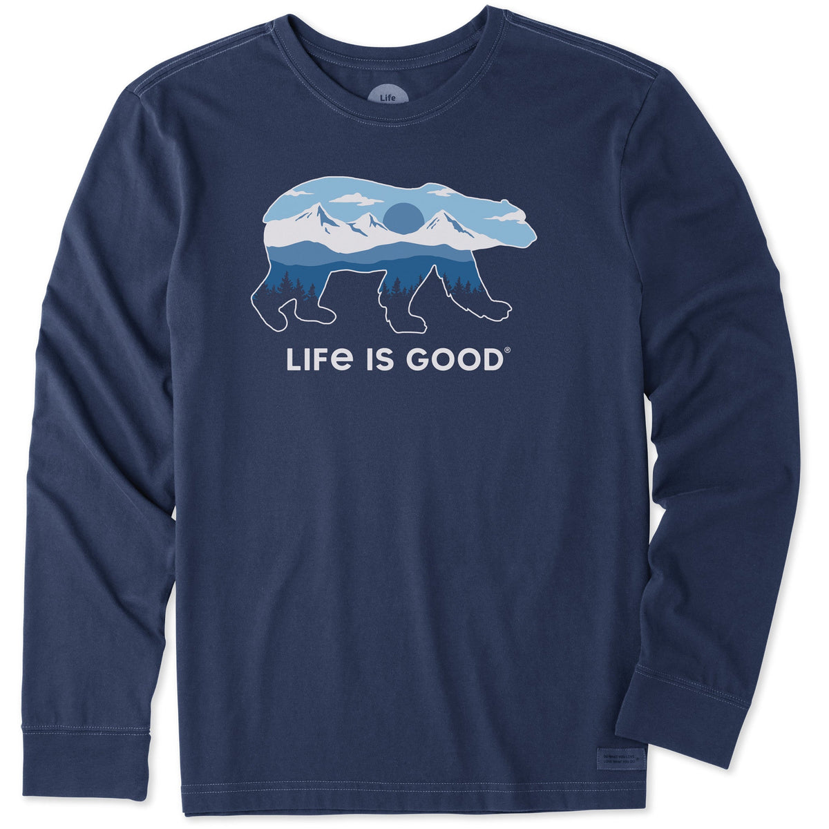 Men's Polar Bear Landscape Long Sleeve Crusher Tee