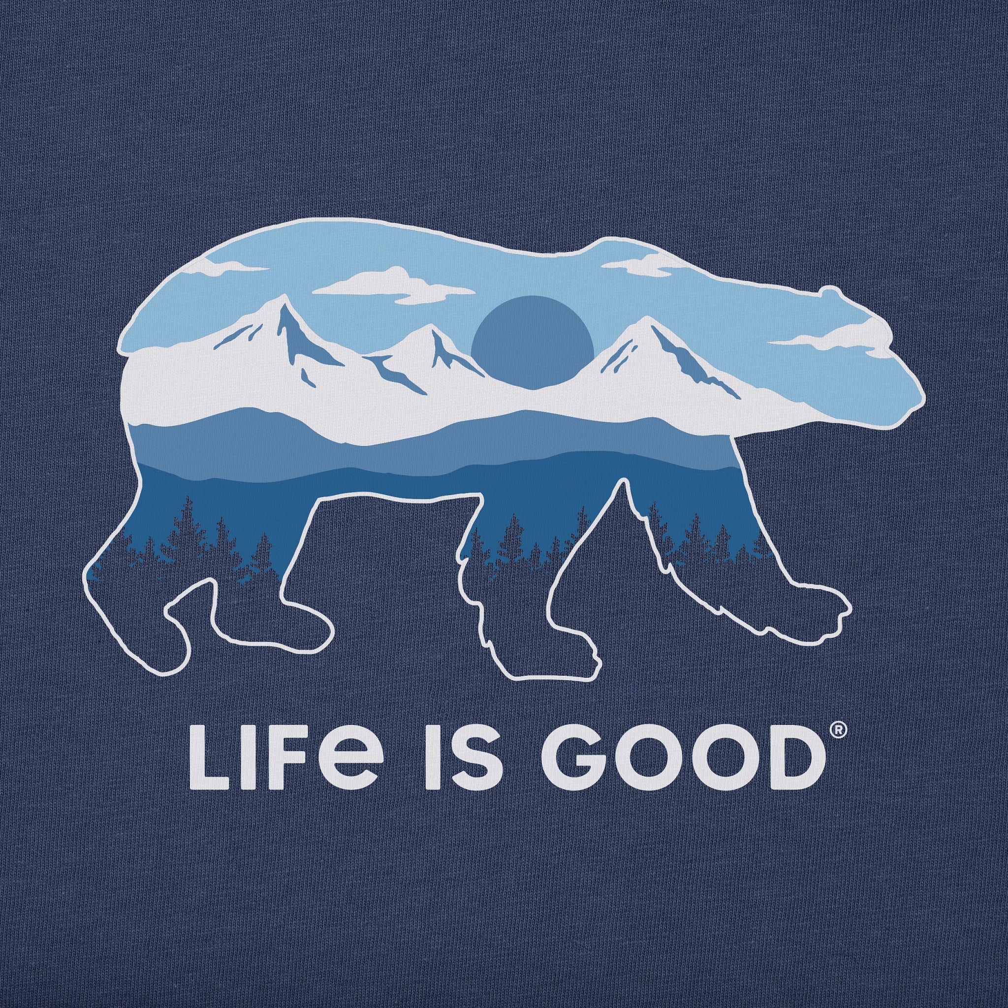 Men's Polar Bear Landscape Long Sleeve Crusher Tee